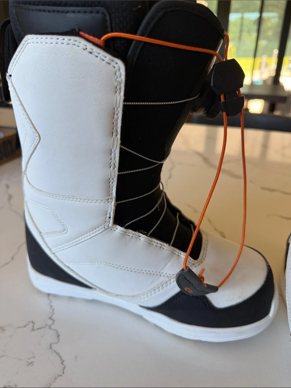 ThirtyTwo Snowboard Boots in White, Black & Orange Boa